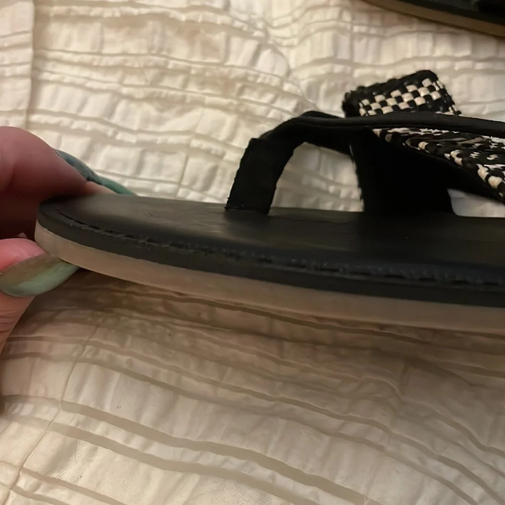 Toms Lexie Black Canvas/Geometric Woven Sandal. Size 11. NWOT🔹FIRM🔹 - Picture 11 of 13